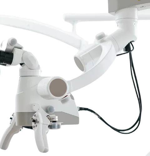 الميكروسكوب الطبي لعلاج العصب — تفصيل من الجهاز - صورة تعريفية — Dental microscope — Device detail - explanatory image